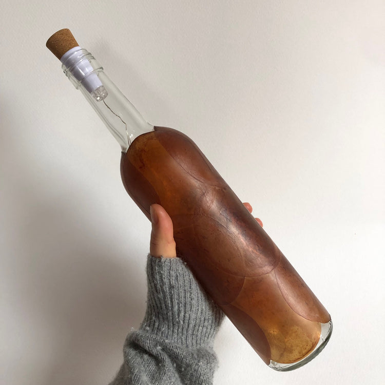 Upcycled Wine Bottle Lantern - Red Berries Edition