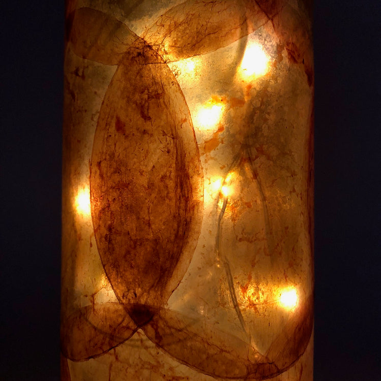Upcycled Wine Bottle Lantern - Red Berries Edition