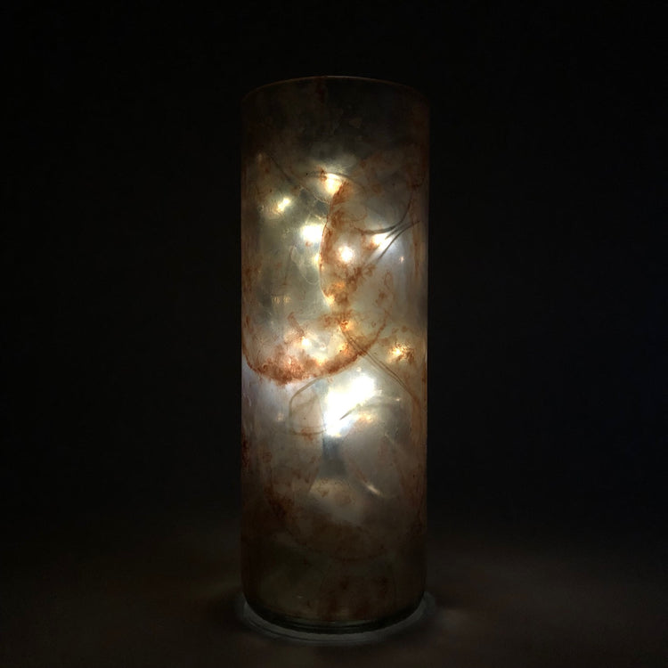 Upcycled Wine Bottle Lantern - Red Cabbage Edition
