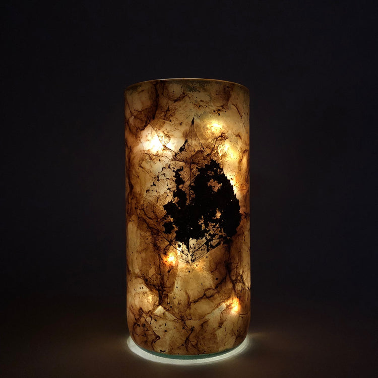 Upcycled Wine Bottle Lantern - Black Tea Edition