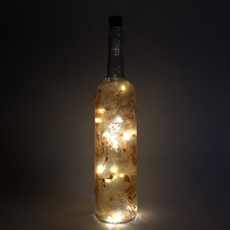 Upcycled Wine Bottle Lantern - Watermelon Edition